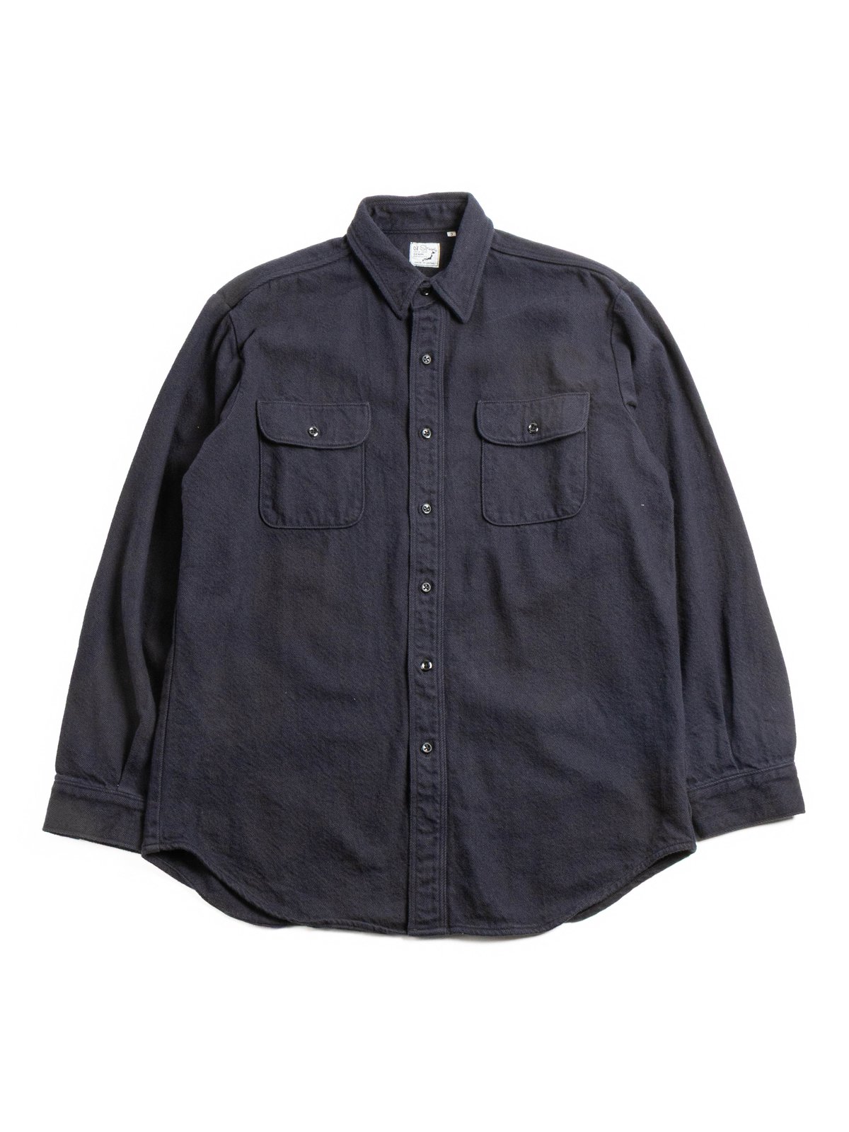 (V8072) RELAX FIT FLANNEL SHIRT NAVY - Image 1