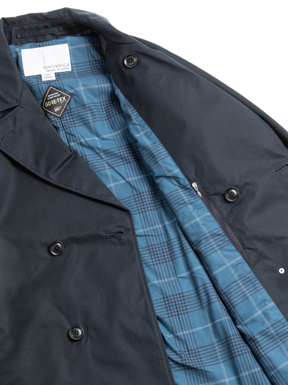 2L COTTON GORE–TEX DOUBLE BREASTED COAT NAVY - Image 6