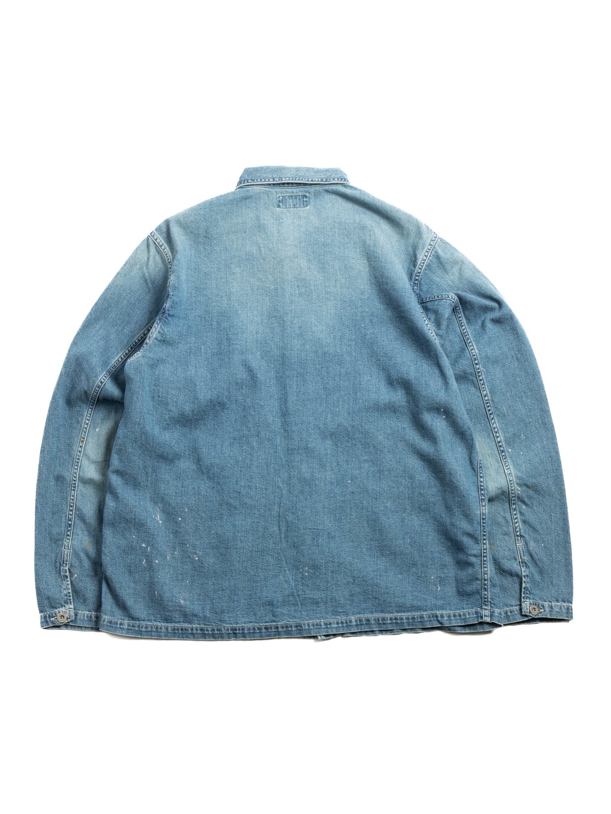 (47&ndash;706E) MILITARY SHIRT JACKET COTTON LINEN DENIM USED - Image 3