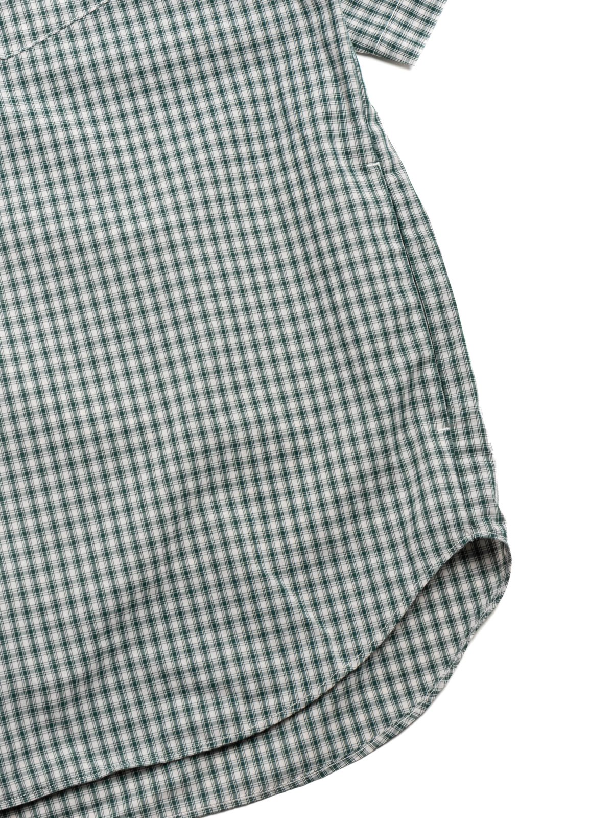 SHIRT S/S OXFORD VOILE POPLIN OFF WHITE X GREEN CHECK - Image 2