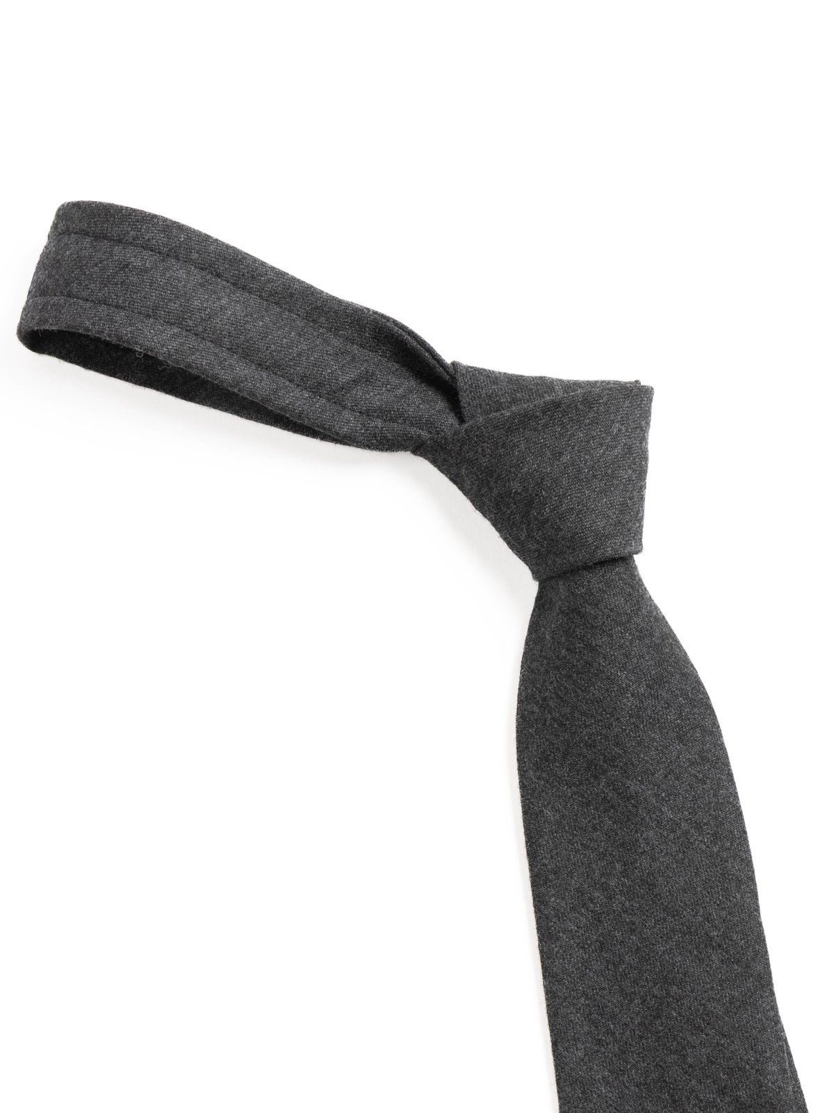 NECK TIE CHARCOAL HIGH COUNT WORSTED WOOL - Image 2