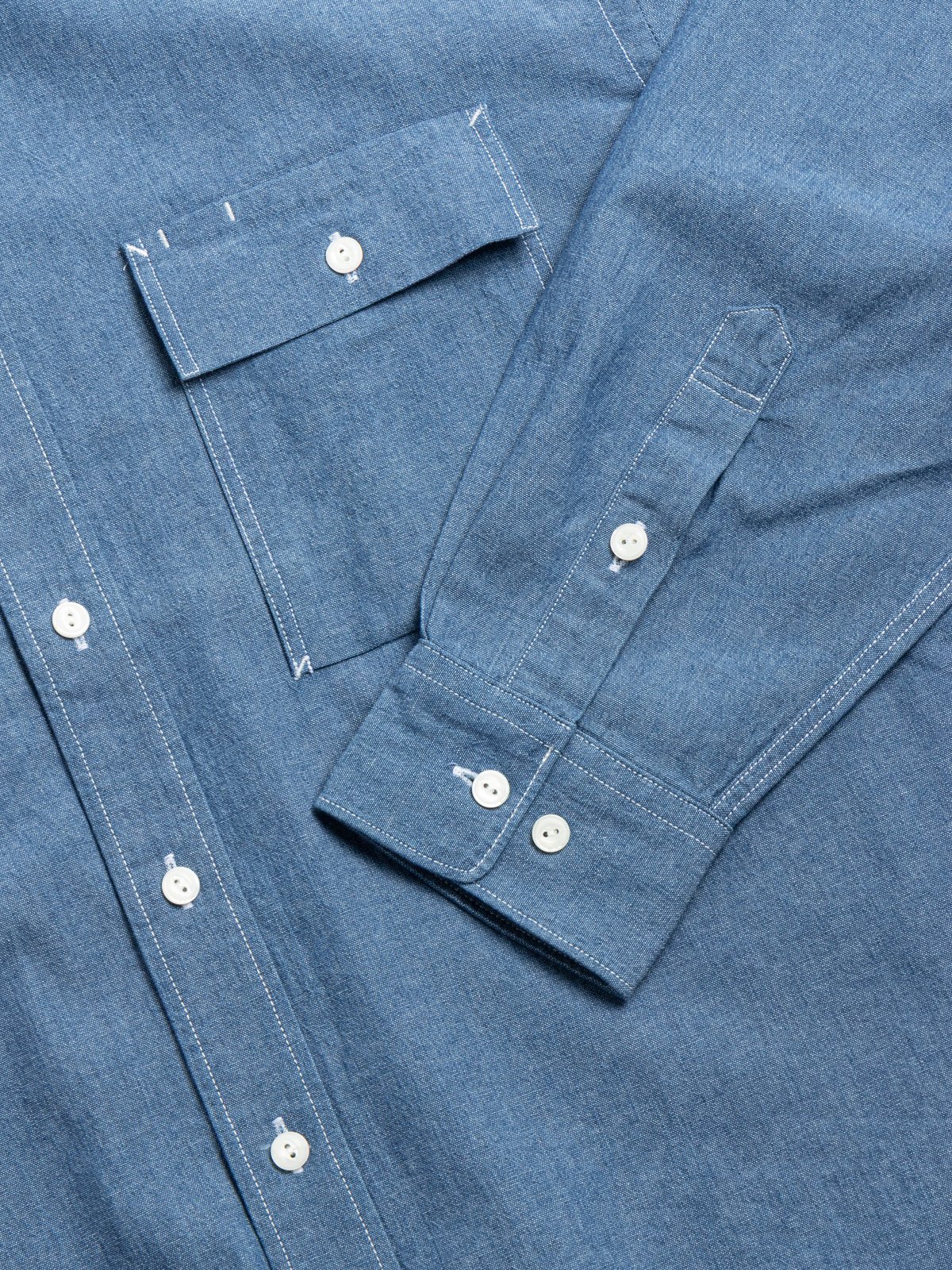 CIGARETTE POCKET CHAMBRAY SHIRT BLUE - Image 3