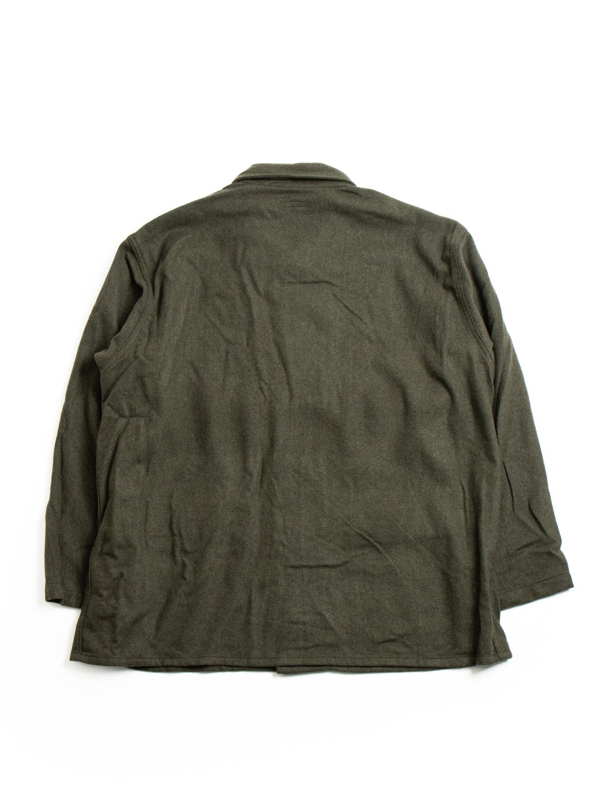 BA SHIRT JACKET OLIVE SOLID POLY WOOL FLANNEL by Engineered Garments ...