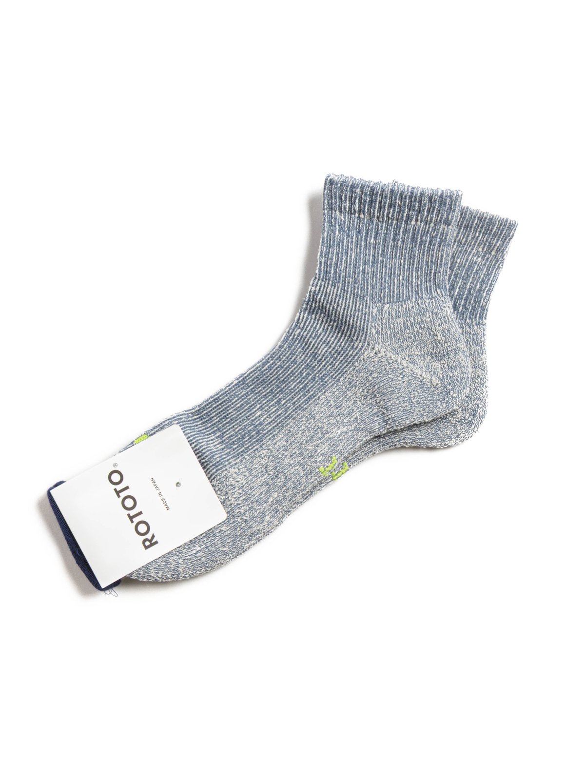(R1518) HEMP ORGANIC COTTON PILE ANKLE SOCK BLUE - Image 2