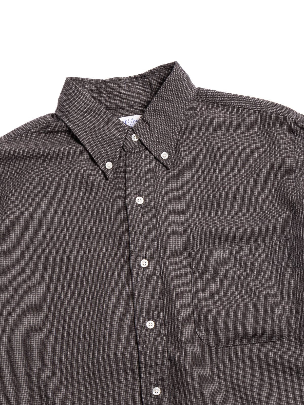 (8112–60) BUTTON DOWN SHIRT SOFT SUBTLY BRUSHED MINI CHECK - Image 2