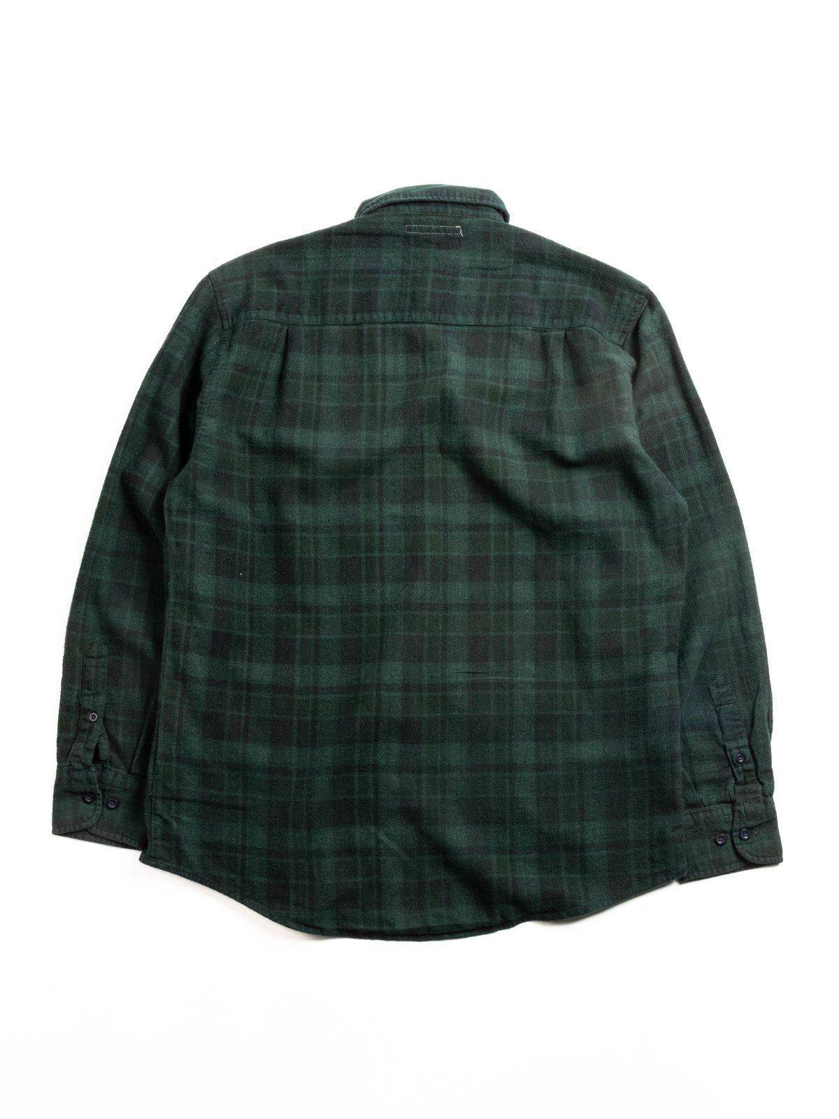 REBUILD BY NEEDLES FLANNEL SHIRT RIBBON SHIRT OVERDYE GREEN - Image 4