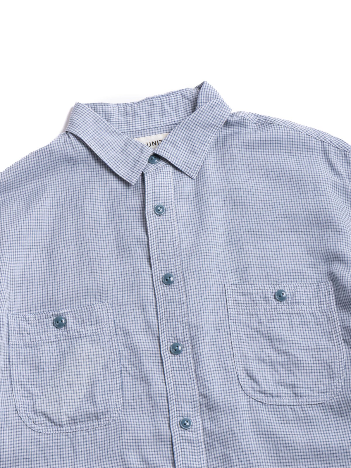 (H&ndash;SH065) DOUBLE CLOTH SMALL CHECK WORK SHIRT WHITE - Image 2