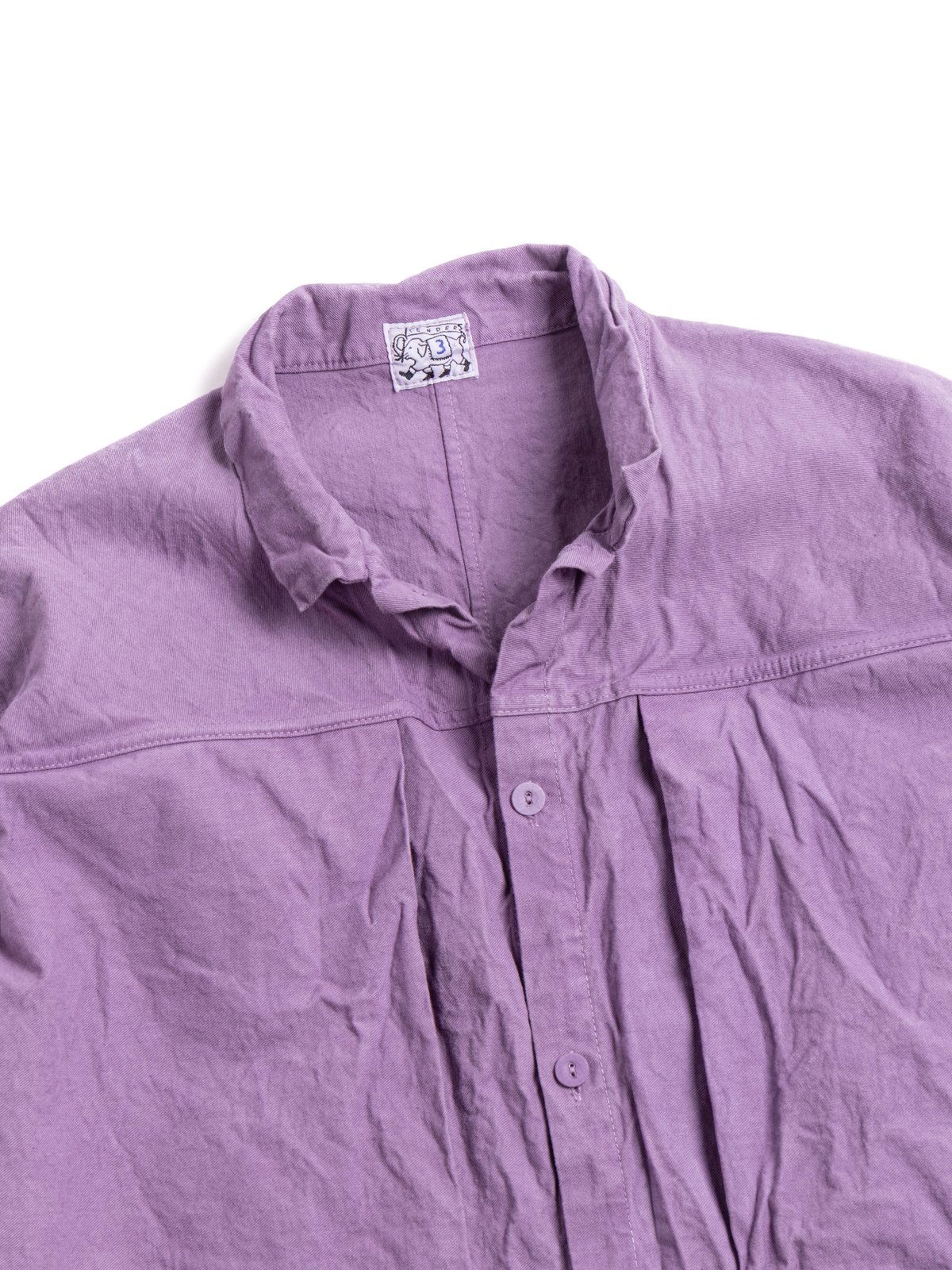 TYPE 402 TWO BIRDS SHIRT COTTON DROP CLOTH PURPLE LOGWOOD - Image 2