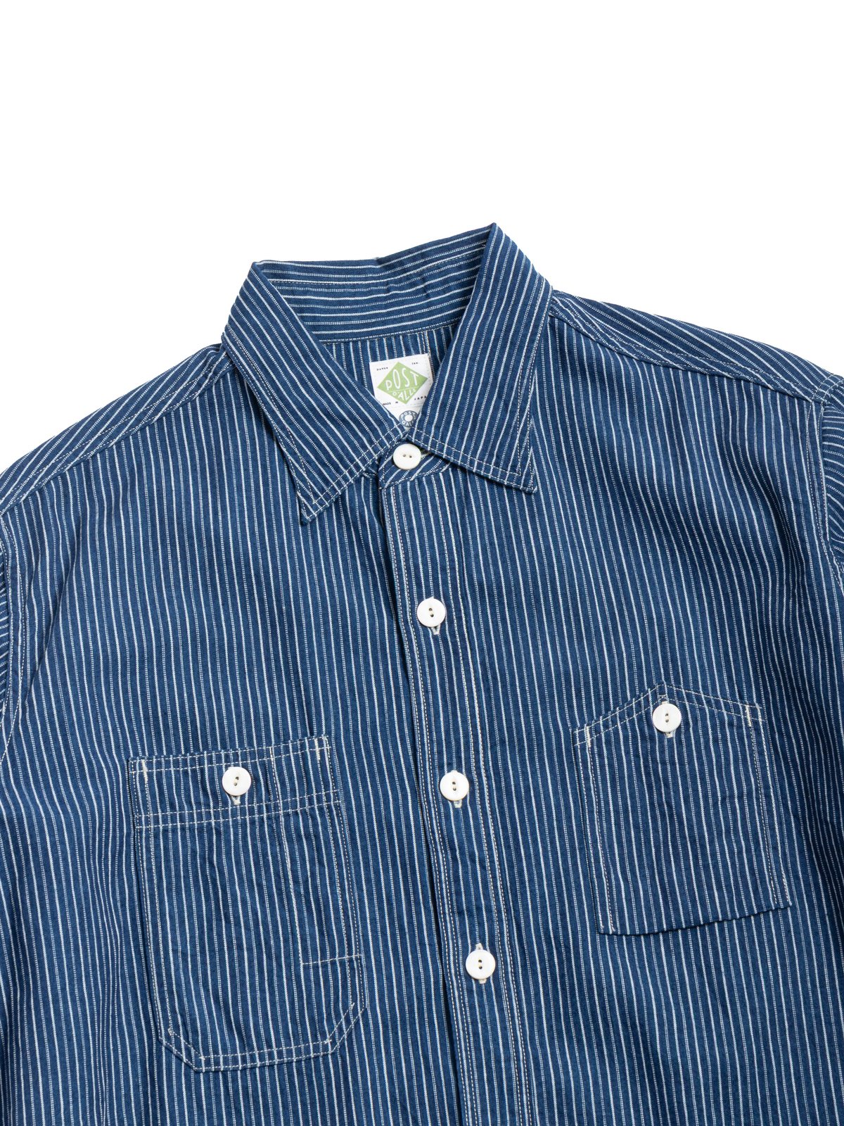 (1206&ndash;VCS) NO.6 SHIRT / VINTAGE CALICO STRIPE / INDIGO - Image 2