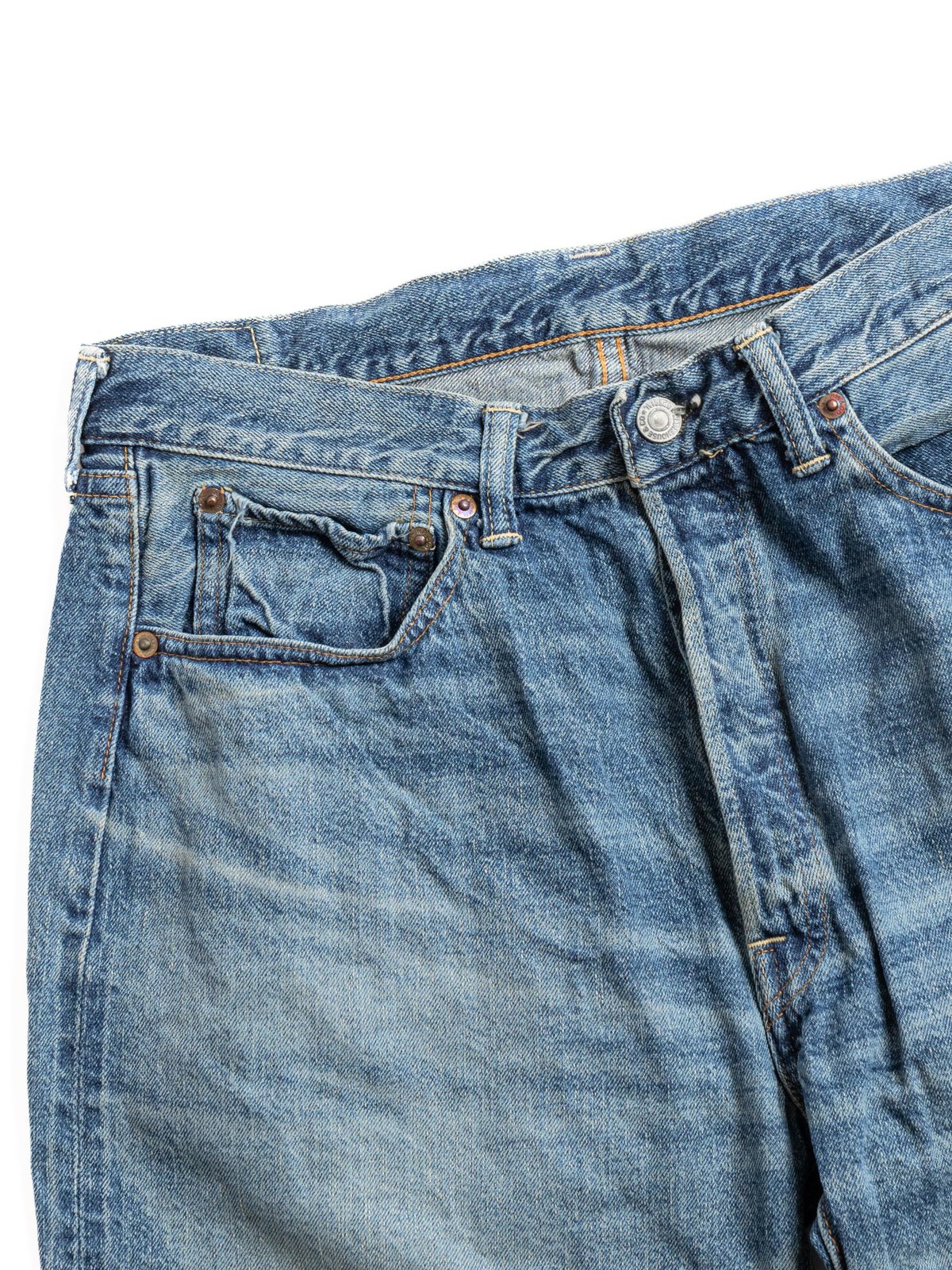 LOT 2ND HAND SERIES 1101 USED WASH LIGHT 12OZ DENIM JEAN - Image 2