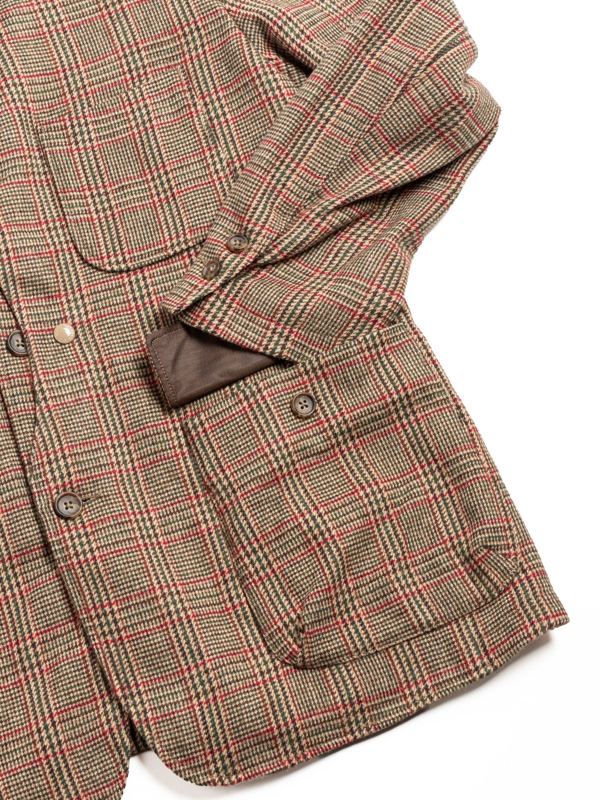 UPLAND JACKET / TAN / RED WOOL POLY GLEN PLAID - Image 4