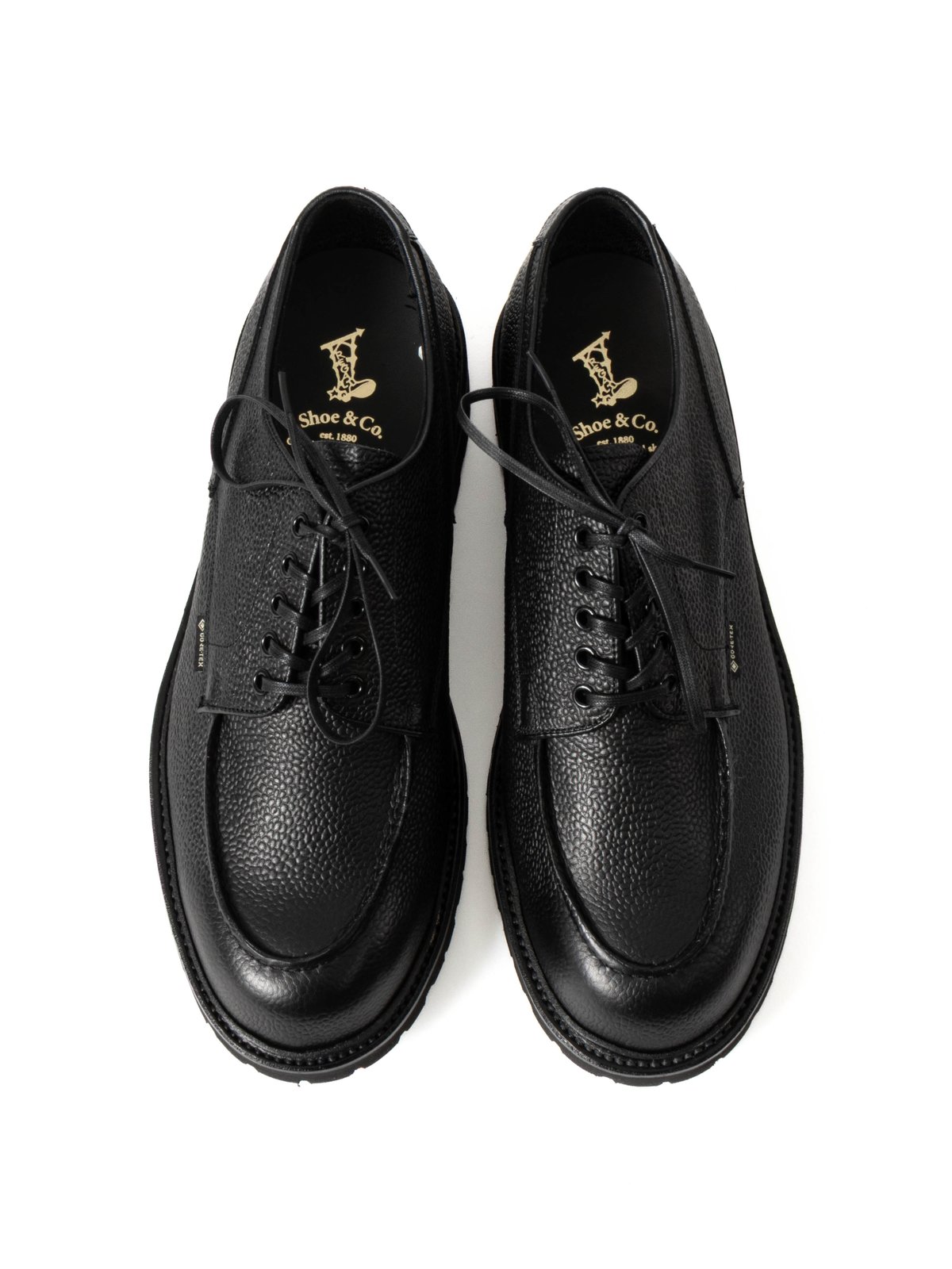 U–TIP DERBY SHOES GORE–TEX BLACK EMBOSSED - Image 8