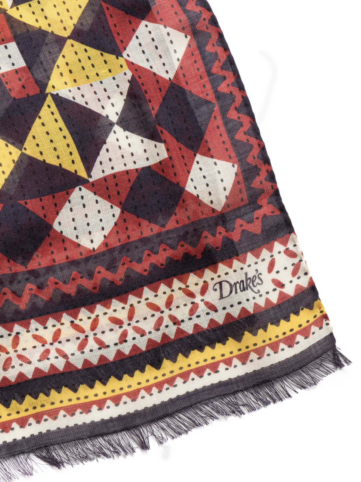 PATCHWORK SCARF RED & YELLOW - Image 4