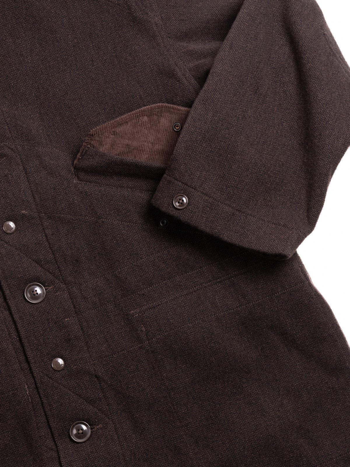 HIGHLAND PARKA DK. BROWN WOOL POLY HEAVY TWEED - Image 4