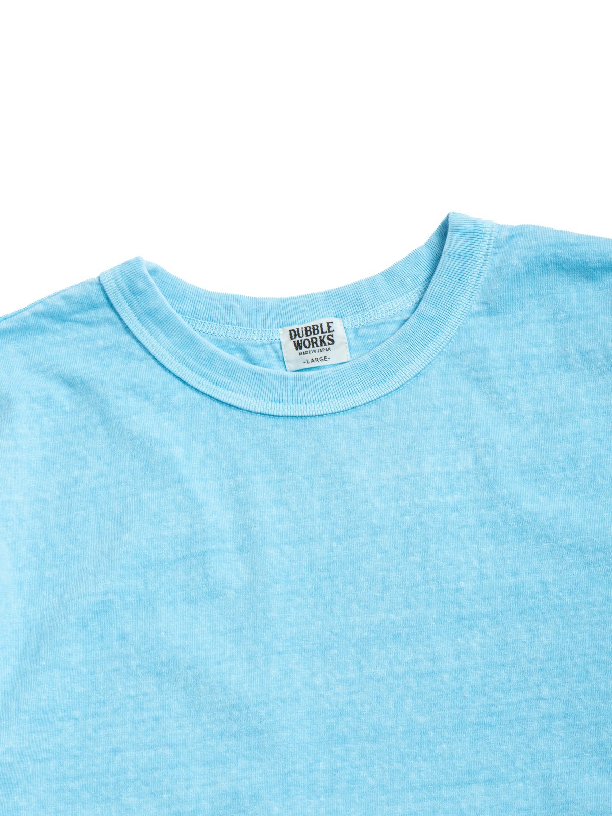 (LOT 35001PD) 7.7oz FALLEN COTTON MID WEIGHT S/S TEE / LIGHT BLUE - Image 2