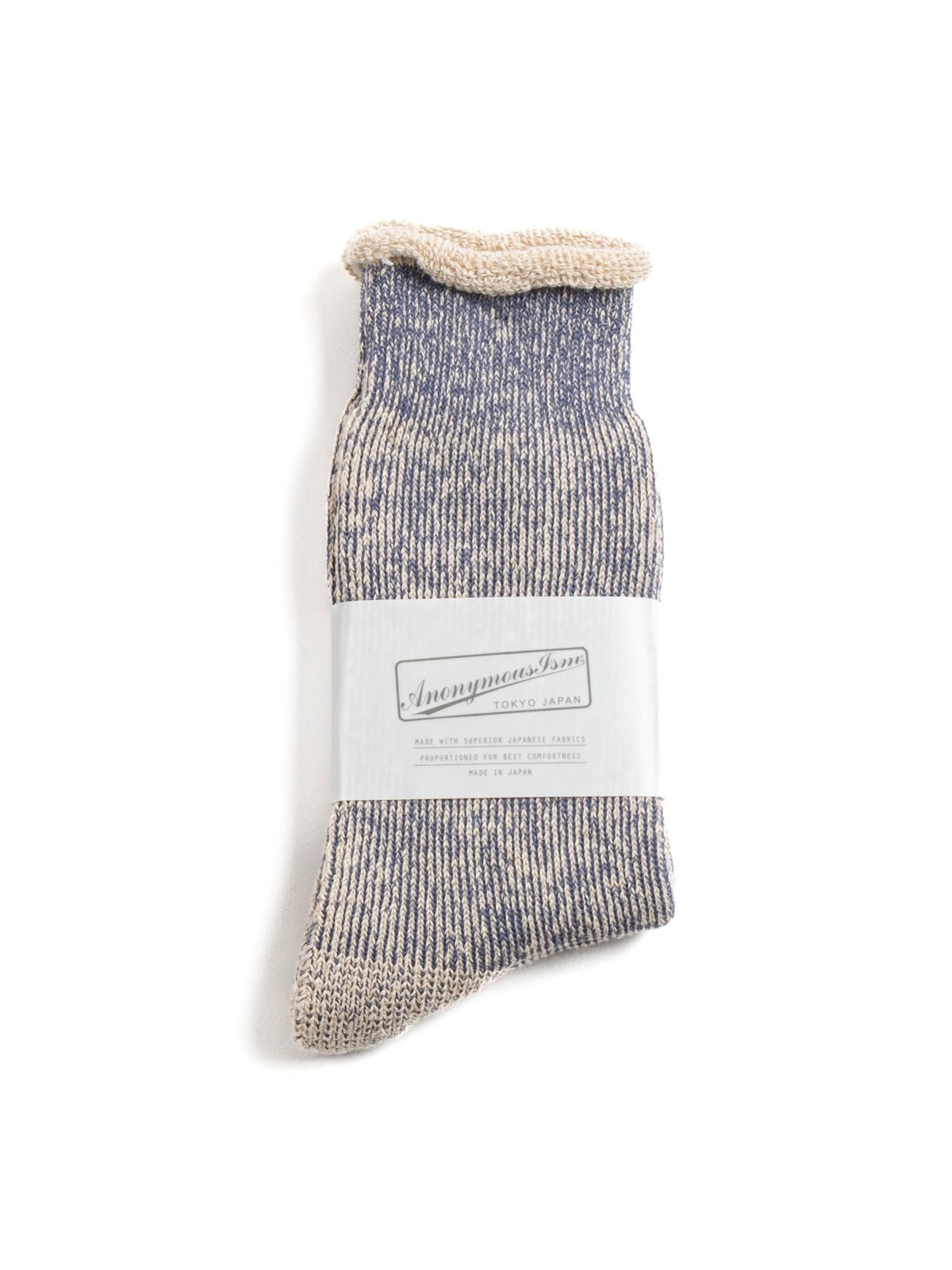 HEMP THICK PILE CREW NAVY MELANGE - Image 1