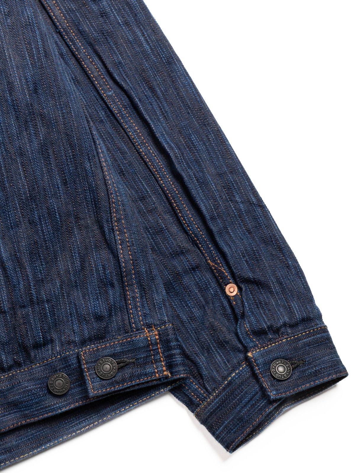 (D4615) STUDIO D&rsquo;ARTISAN AWA SHOAI KAKISHIBU DYED DENIM JACKET - Image 3