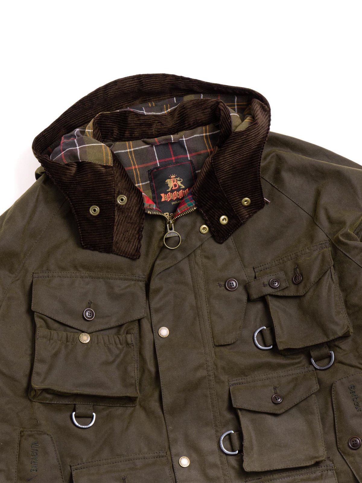 BARBOUR X BARACUTA CLAYTON WAX JACKET OLIVE by Barbour x Baracuta