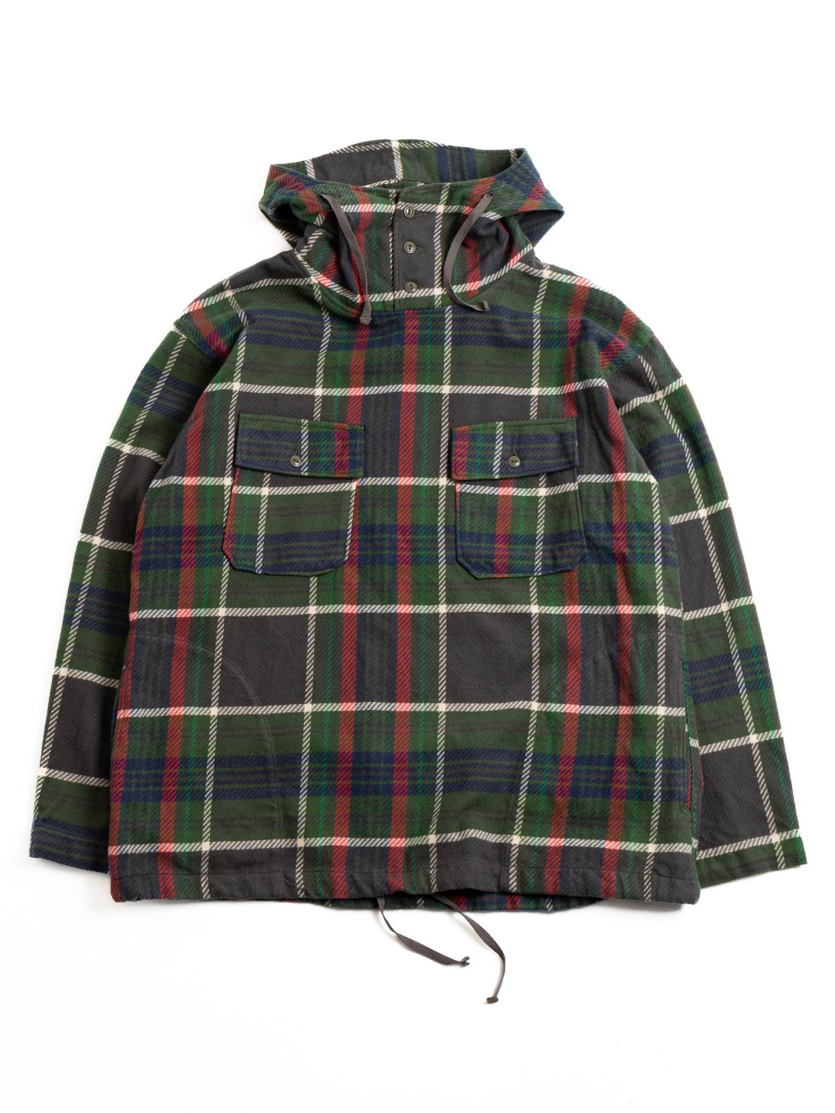 CAGOULE SHIRT OLIVE COTTON HEAVY TWILL PLAID by Engineered