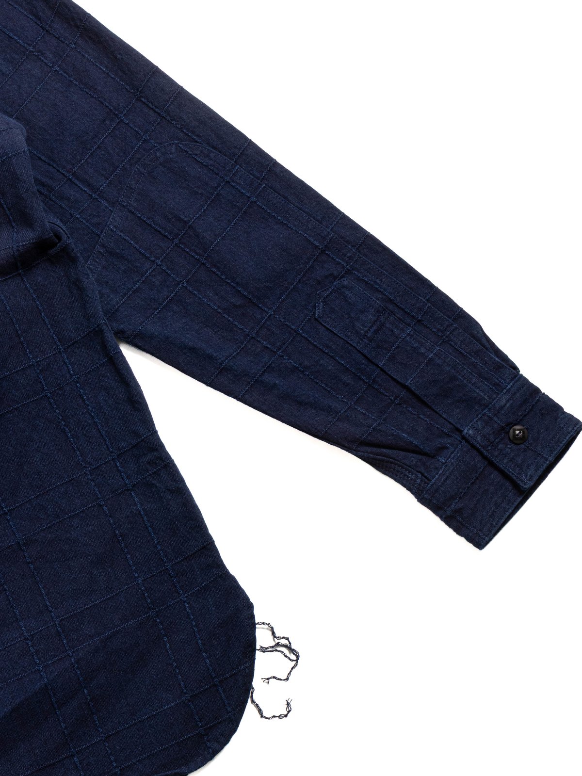 (SSS26&ndash;ARSW) LATTICE SASHIKO WORK SHIRT NATURAL INDIGO - Image 3