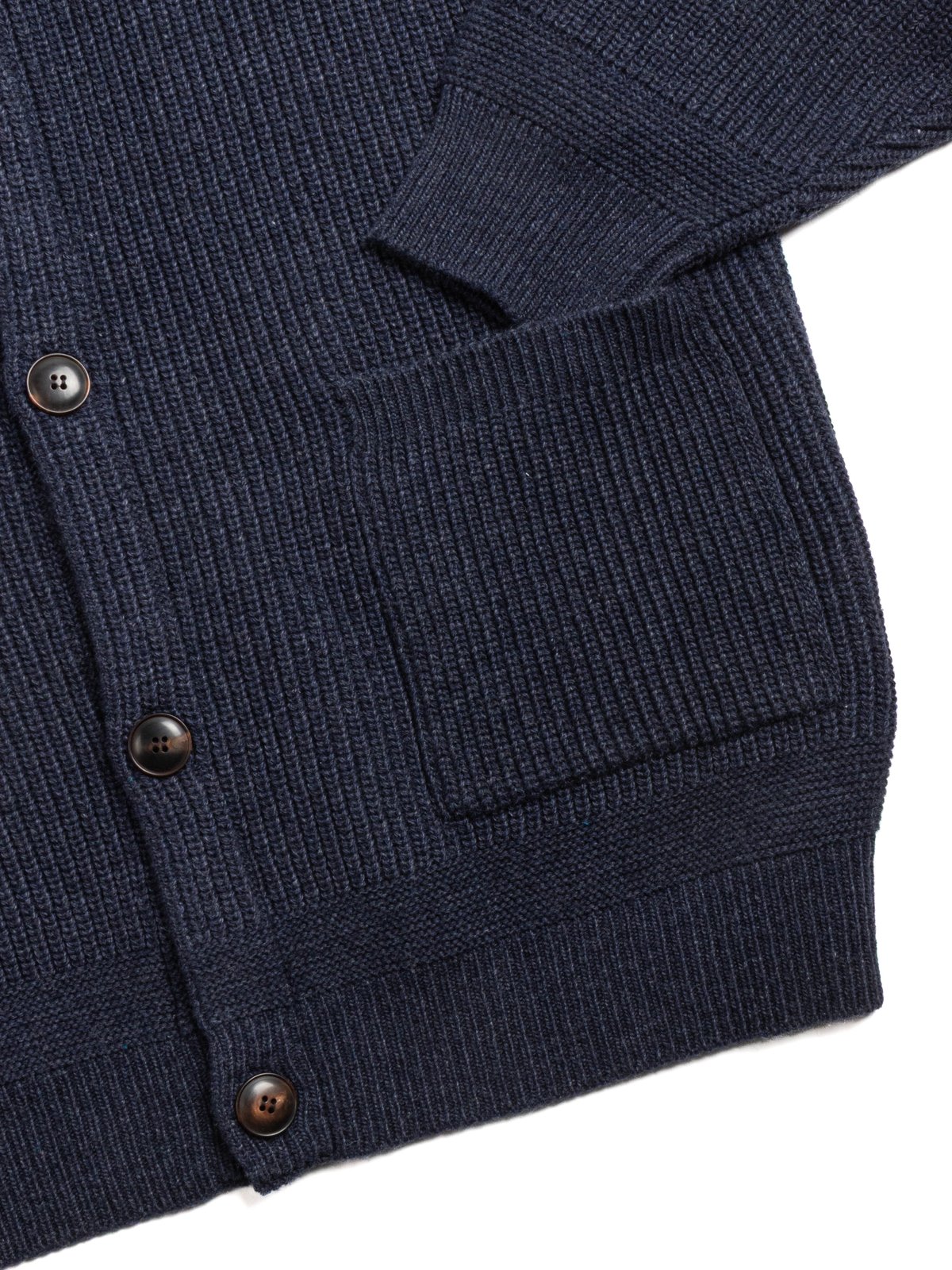 HEAVY WOOL ROUND CARDIGAN INDIGO - Image 3