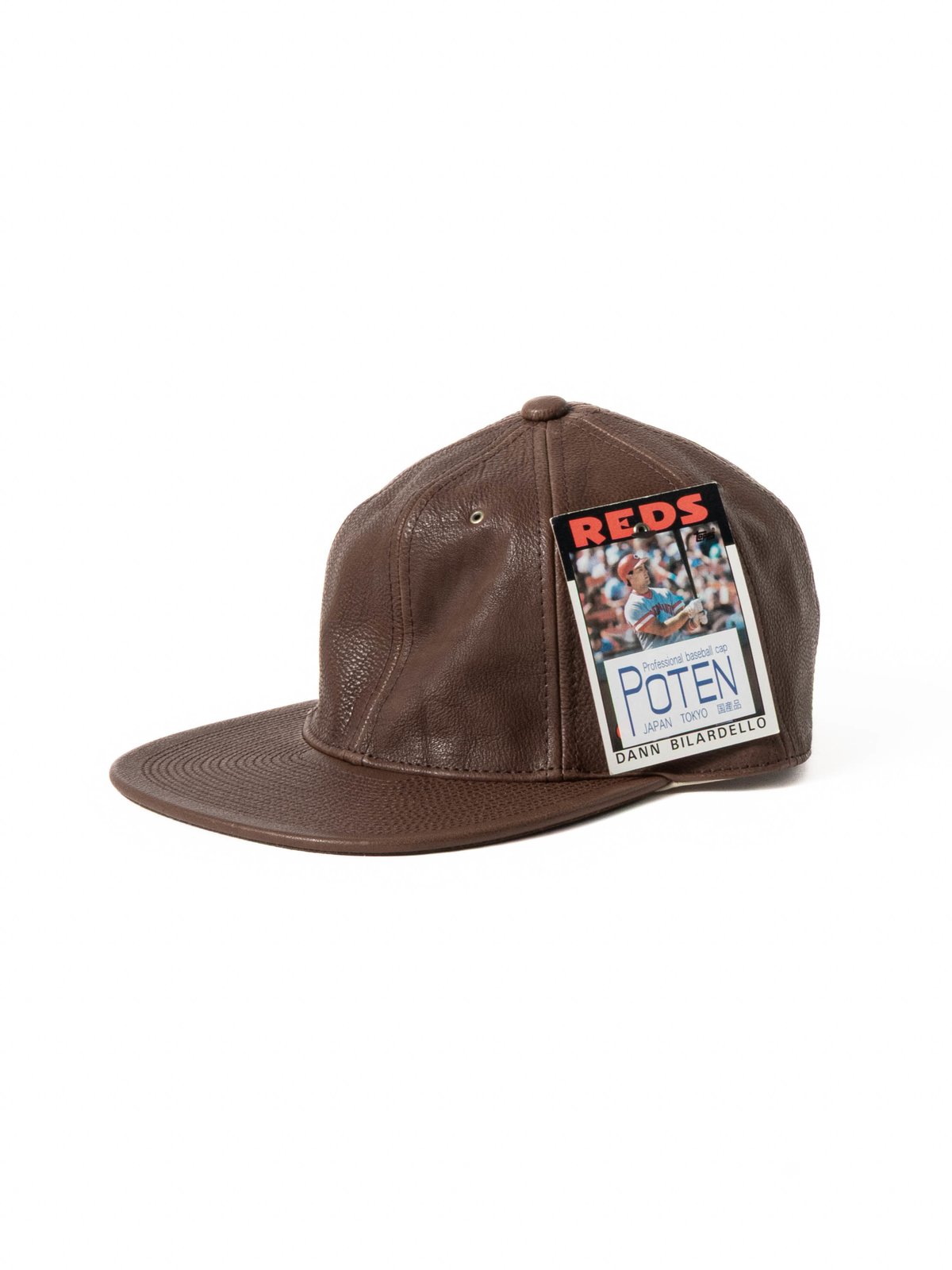 POTEN 8 PANEL BASEBALL CAP BOWN LEATHER - Image 1