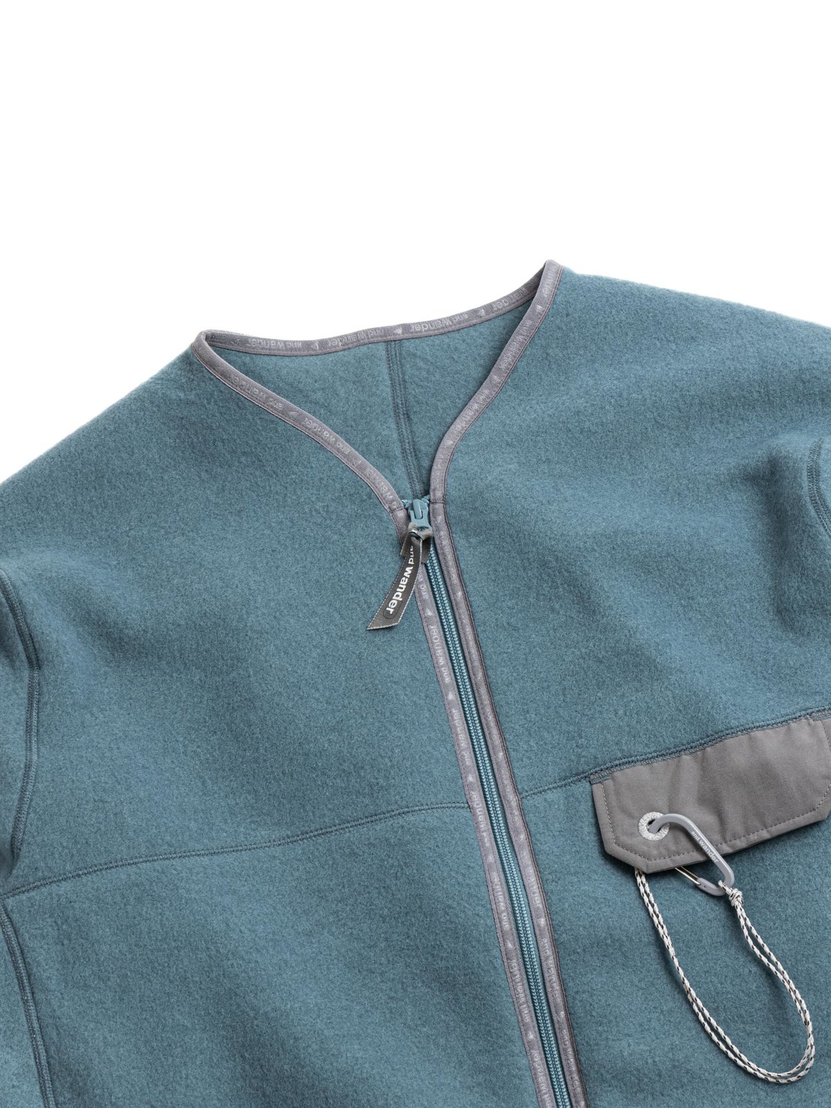 WOOL FLEECE CARDIGAN BLUE GRAY by and wander – The Bureau Belfast - The  Bureau Belfast