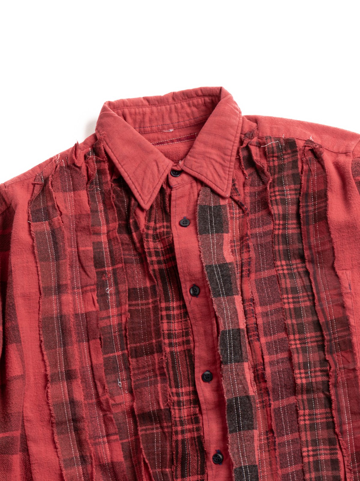 REBUILD BY NEEDLES FLANNEL SHIRT RIBBON SHIRT WIDE RED - Image 2
