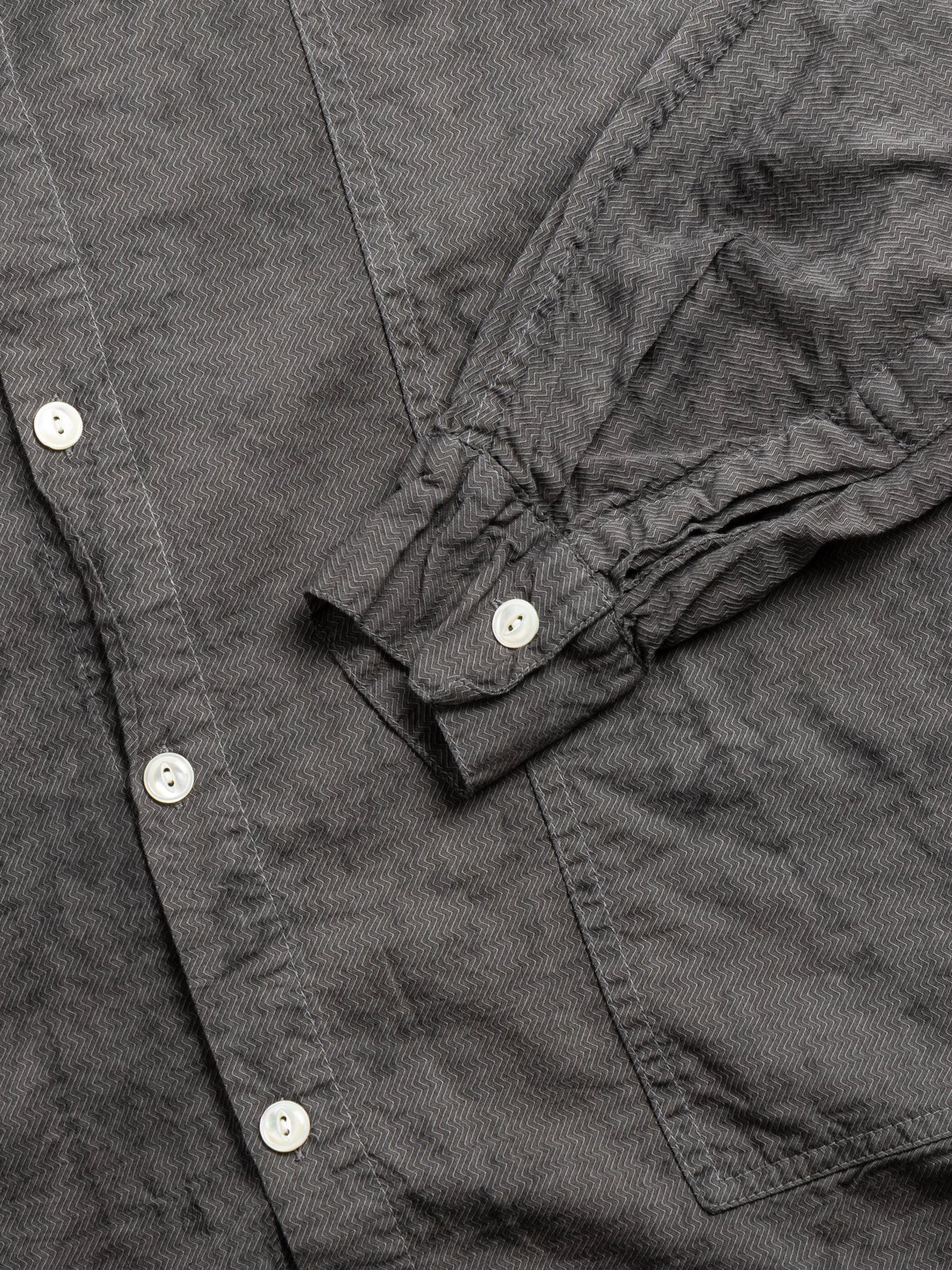 STOLE POCKET BUTTERFLY SHIRT THUNDERBOLT COTTON CAMBRIC CHESTNUT DYED - Image 3