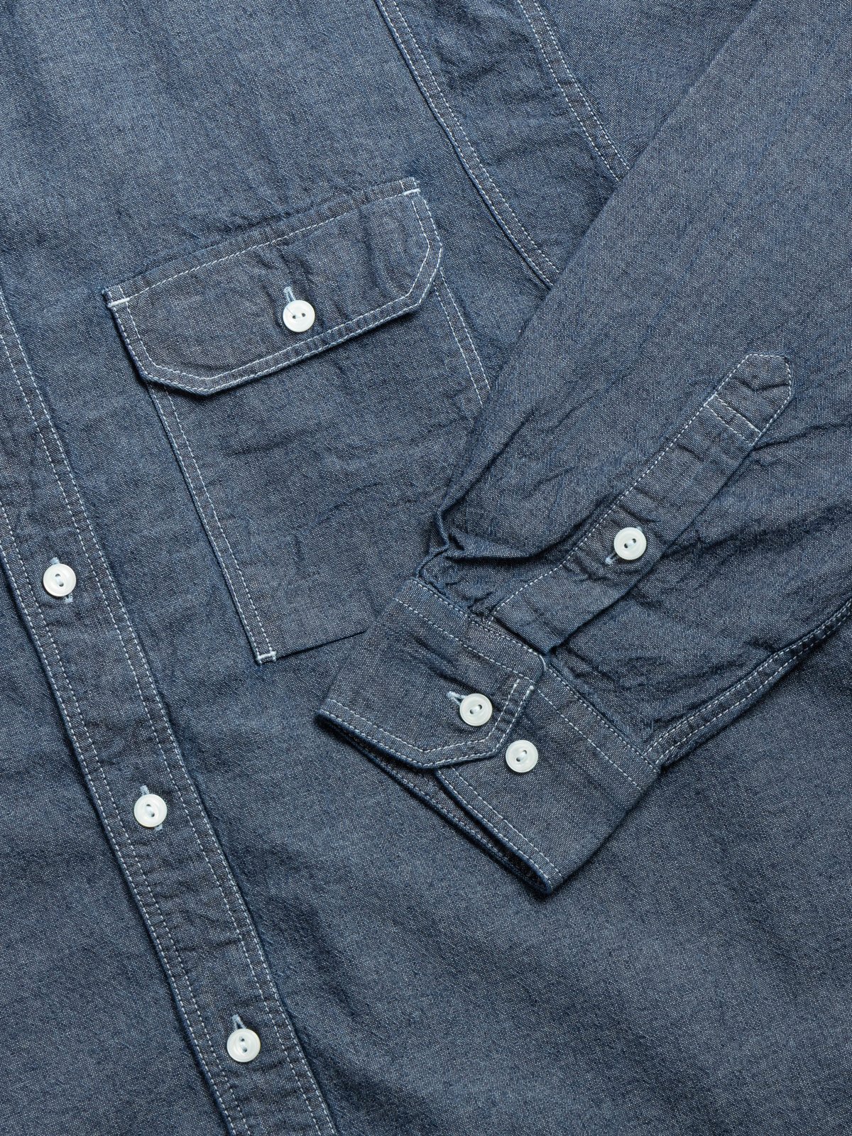 1920S CHAMBRAY WORK SHIRT INDIGO - Image 3