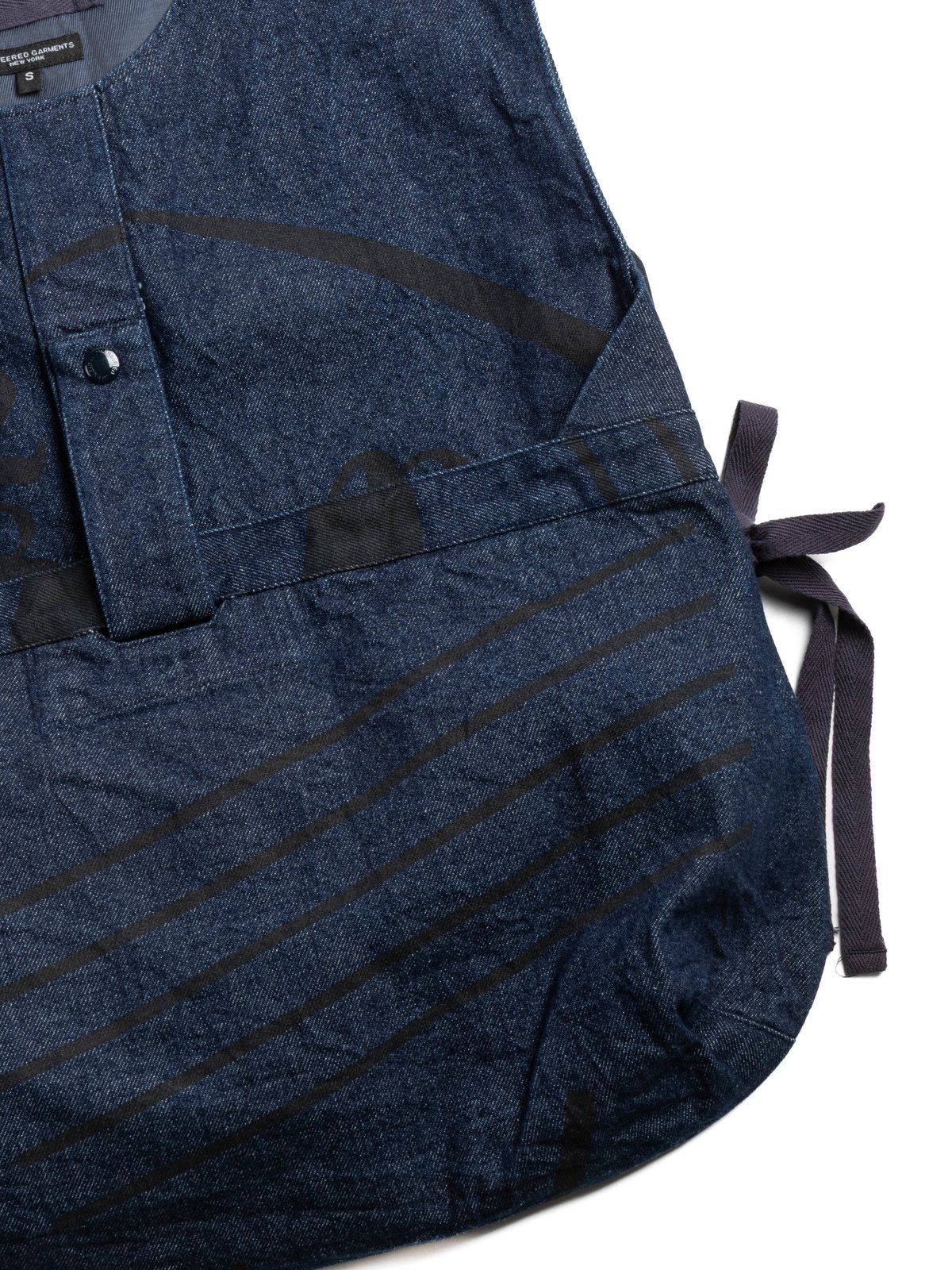 NEWS BOY VEST INDIGO MUSIC NOTE PRINTED DENIM - Image 3