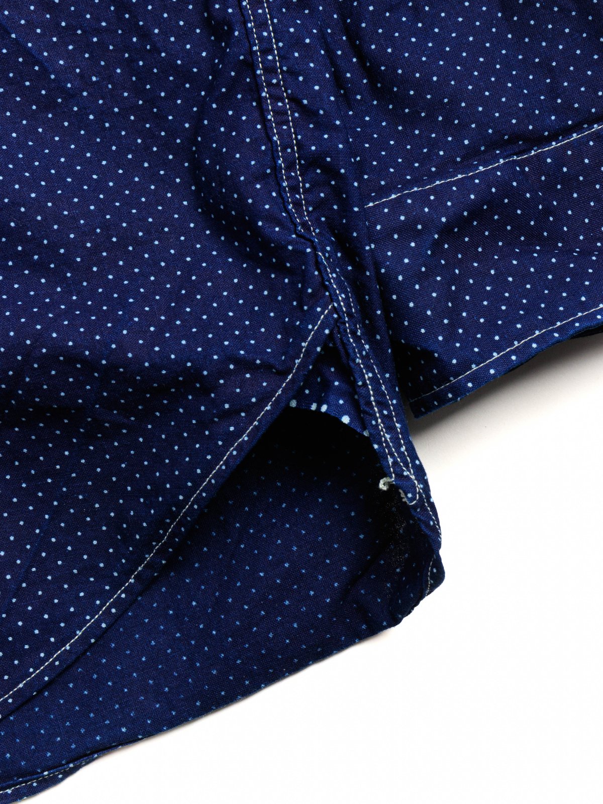 (LOT 3058) IWABASH DOT PRINT SHIRTS (ROUND COLLAR) INDIGO - Image 4