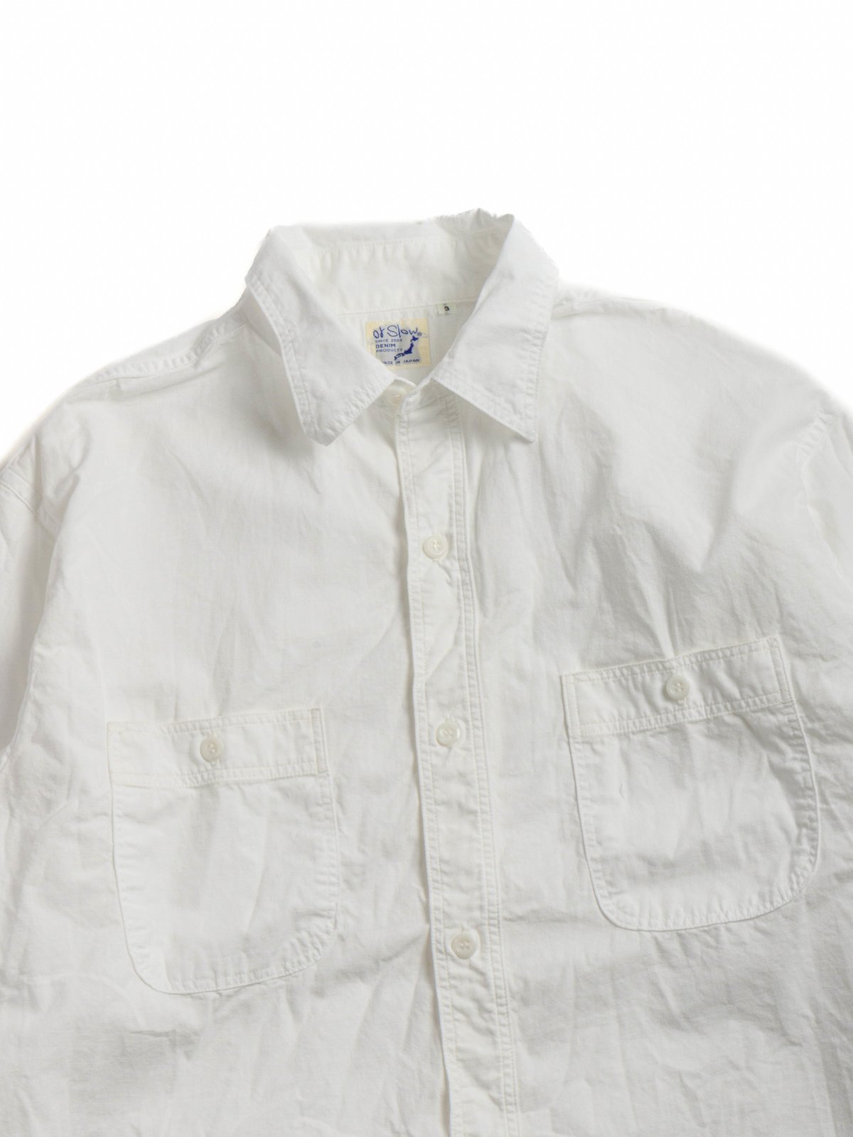 (LOT 8270) RELAX FIT CHAMBRAY WORK SHIRT WHITE - Image 2