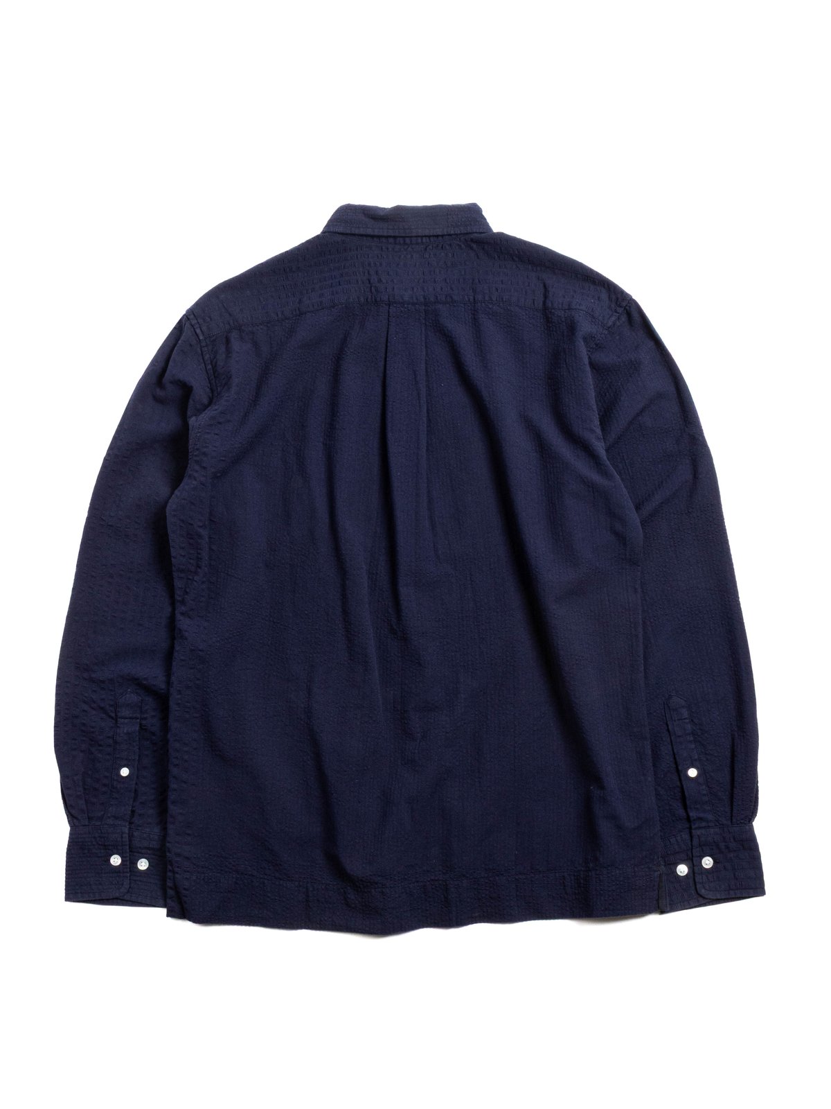 (OM45645.33) ENGINEERED SEERSUCKER WEAVE SHIRT NAVY - Image 6
