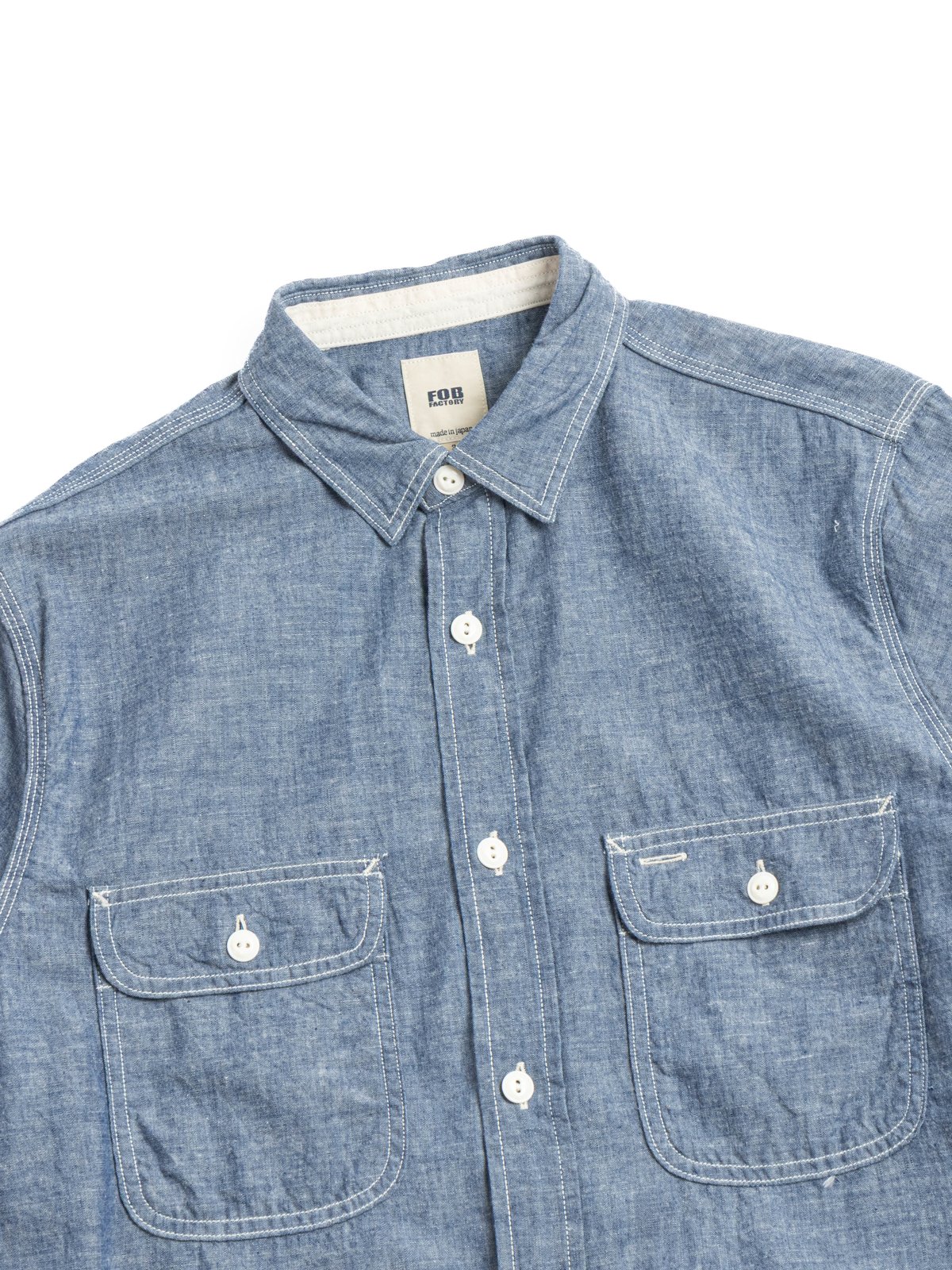 (F3494) 5oz CHAMBRAY WORK SHIRT BLUE - Image 2
