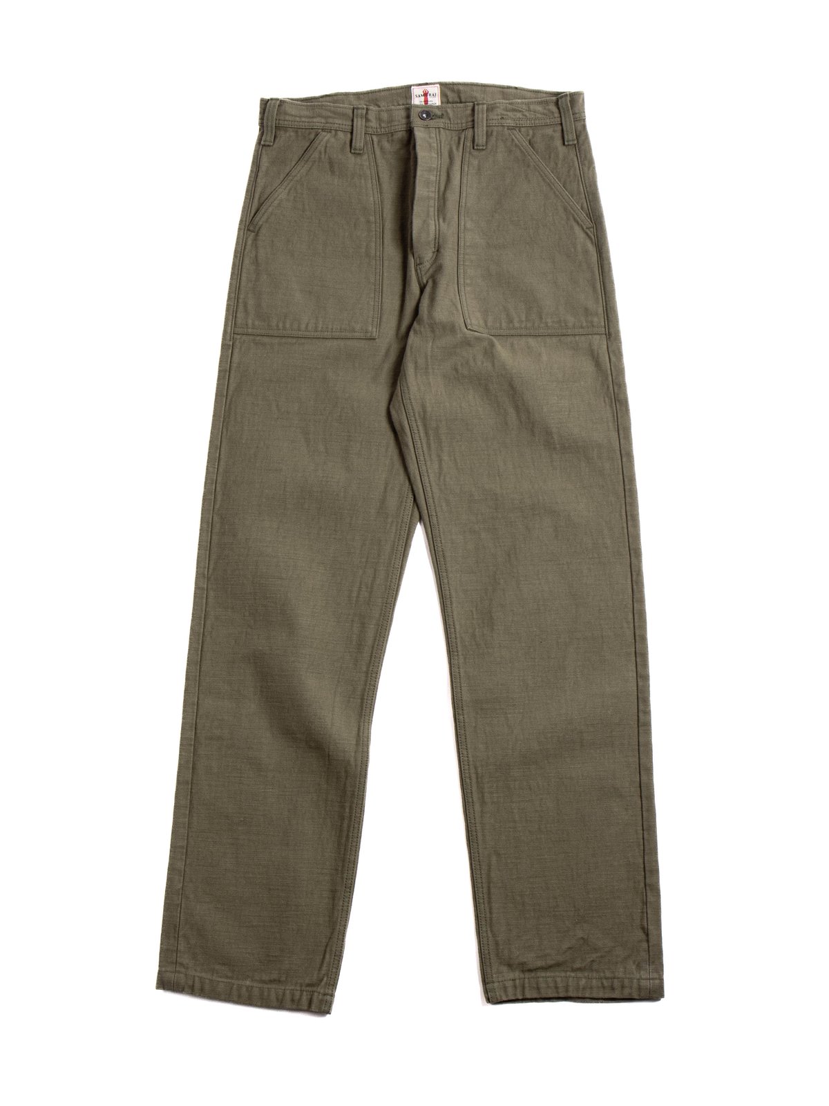 (SJ52BP) HEAVY BACK SATIN BAKER PANTS OLIVE - Image 1