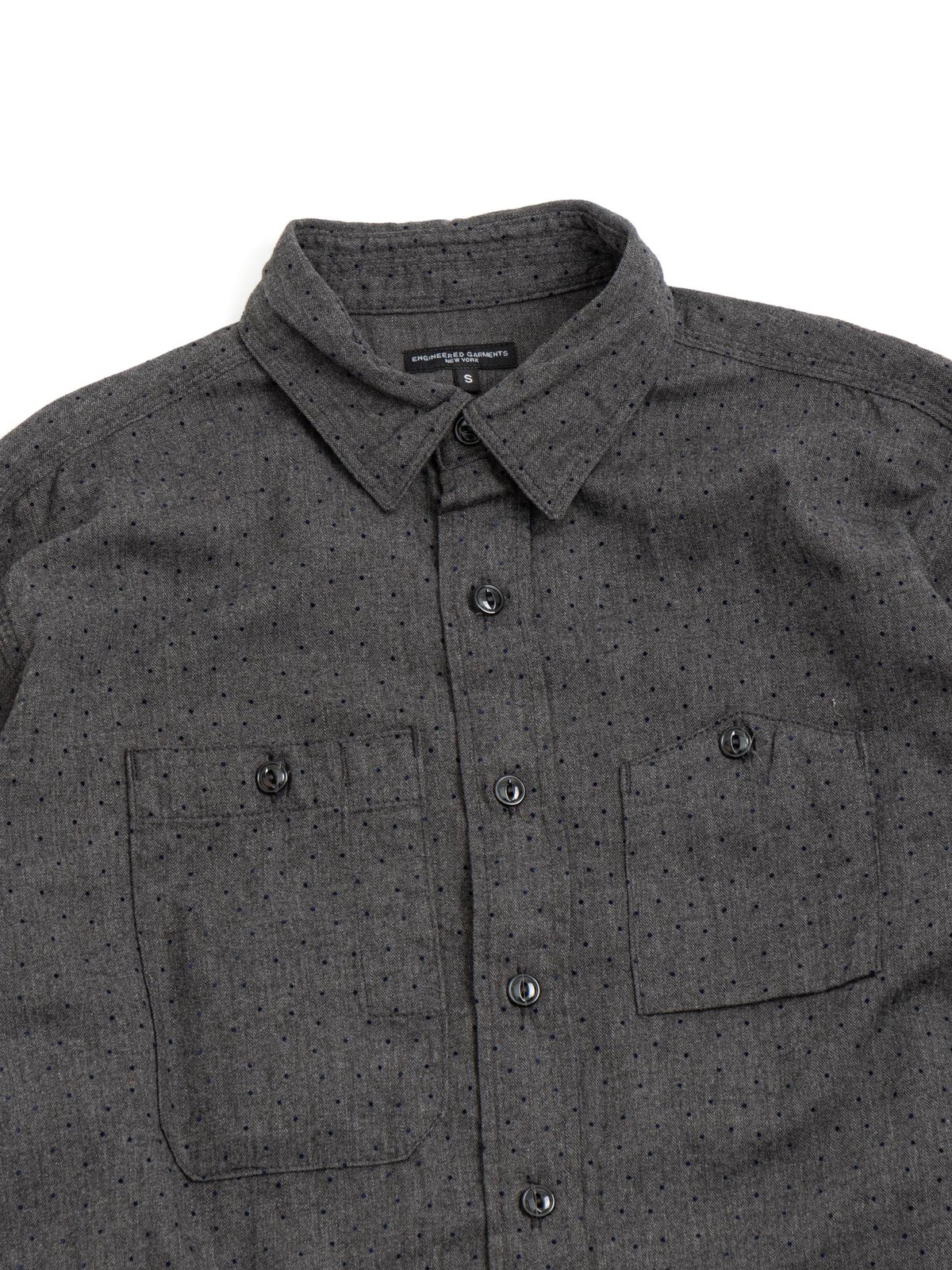 WORK SHIRT GREY NAVY POLKA DOT FLANNEL - Image 2