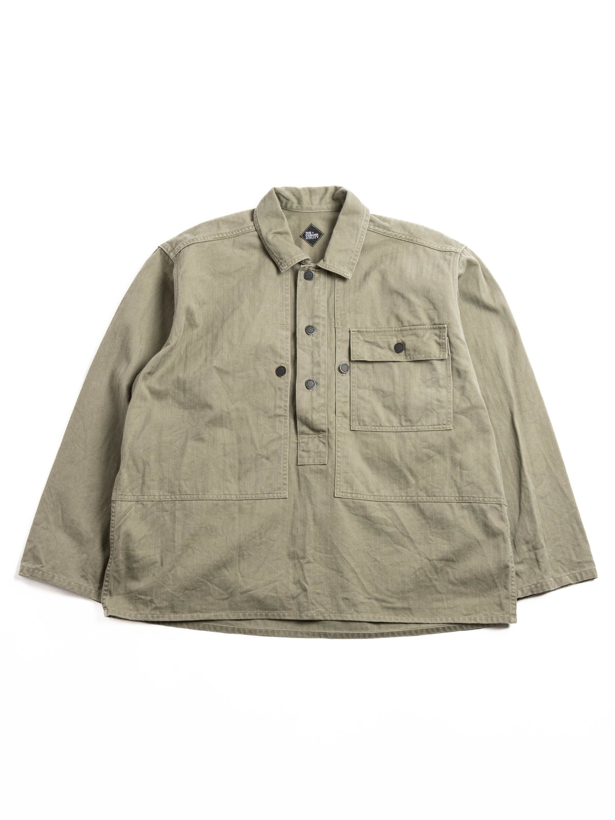(CSJ004) PULLOVER JACKET MILITARY SZ H.B.T  LIGHT OG  - Image 1