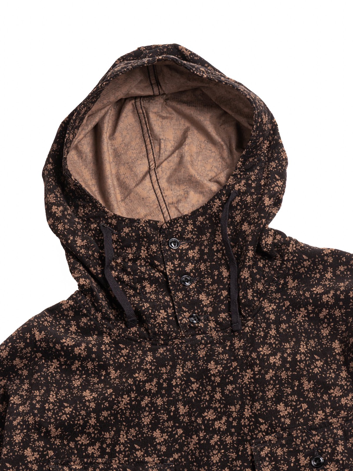CAGOULE SHIRT BLACK 21W CORDUROY SMALL FLORAL PRINT - Image 3