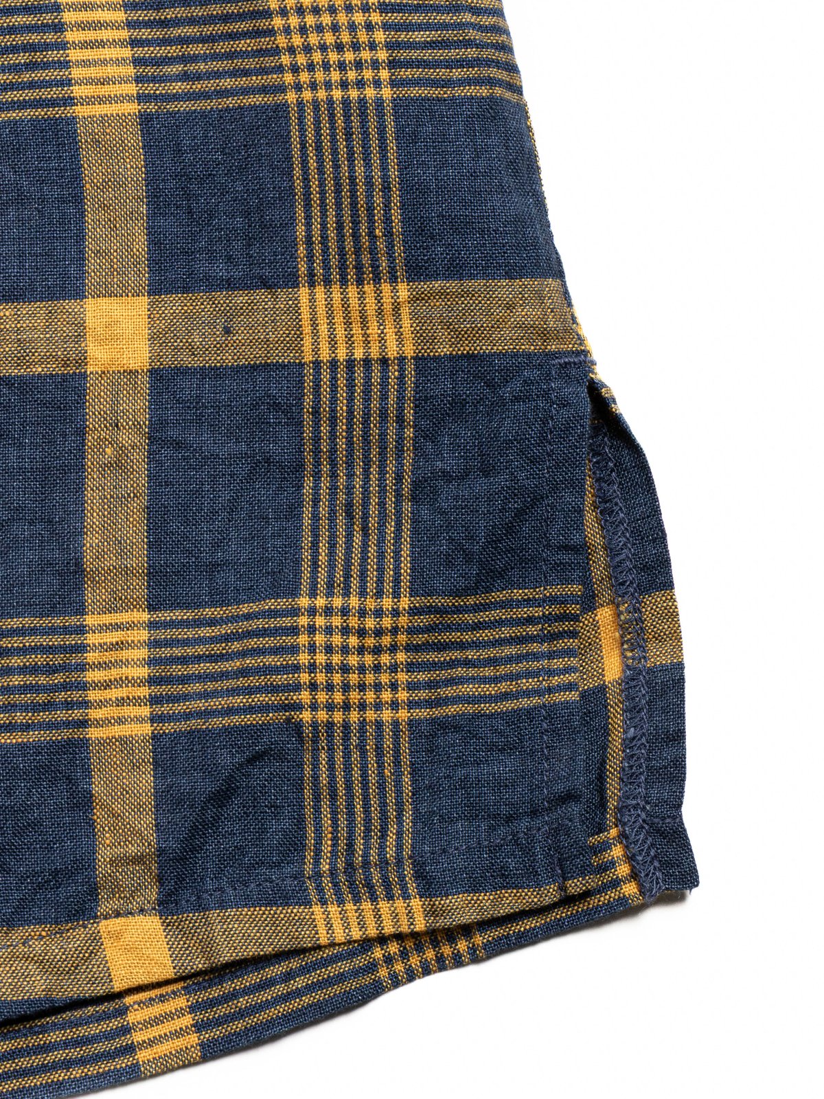 (SV&ndash;SH&ndash;032) LINEN OPEN COLLAR SHIRT NAVY YELLOW - Image 3
