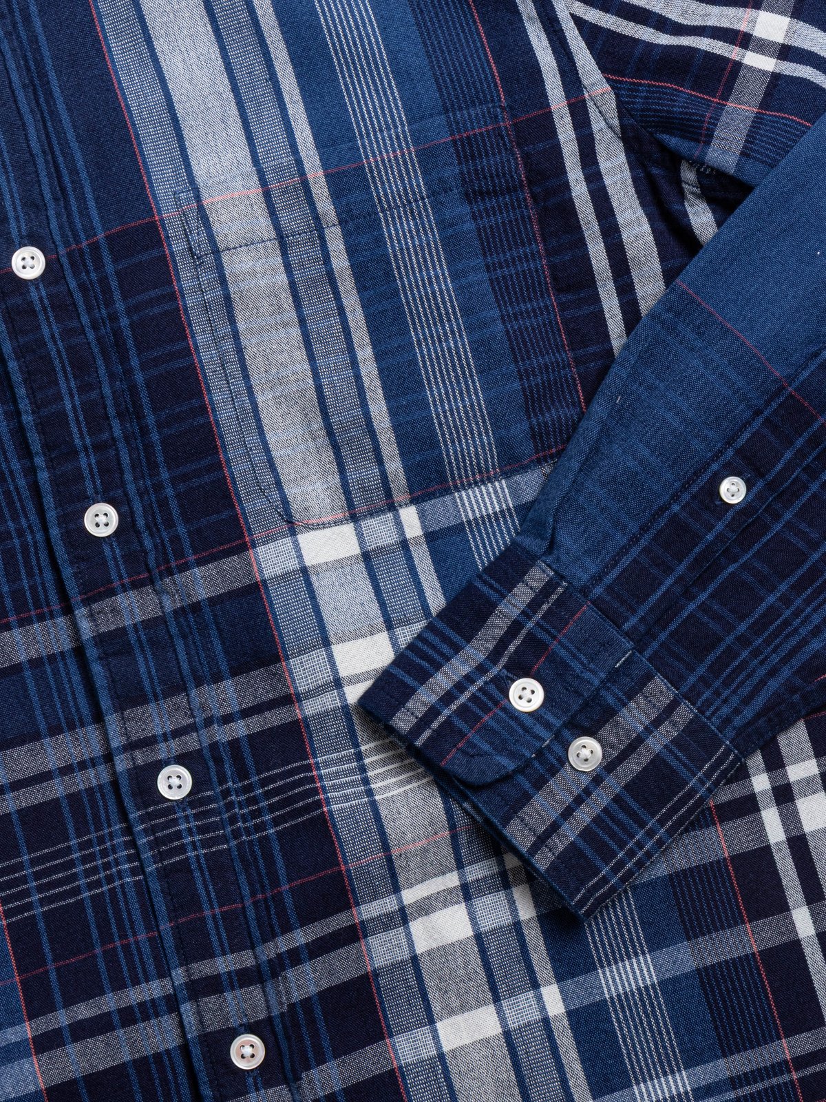 (OM45475.35) TBB HAND WOVEN NATURAL DYE ORGANIC STOUT WEAVE B.D. STRAIGHT HEM SHIRT - Image 3