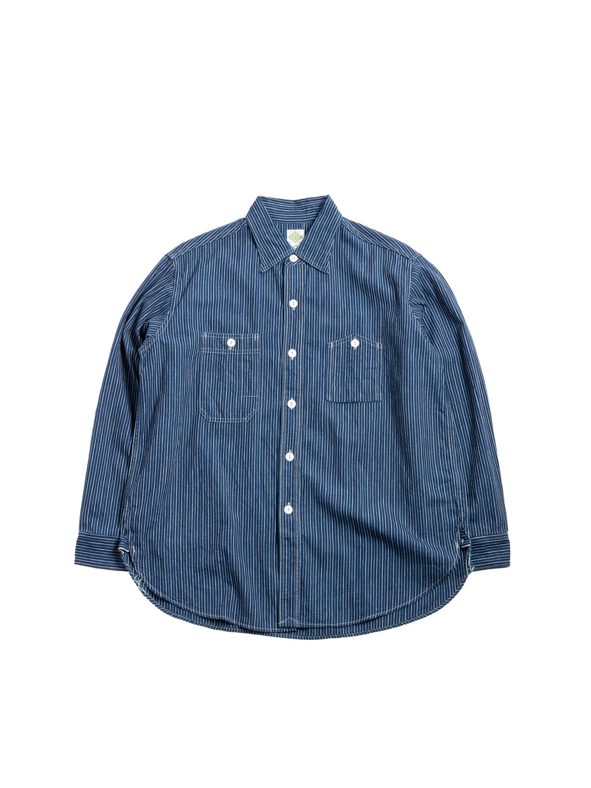 (1206&ndash;VCS) NO.6 SHIRT / VINTAGE CALICO STRIPE / INDIGO - Image 1