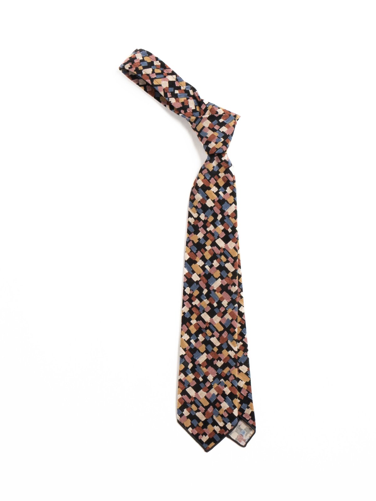 NECK TIE BLACK 21W CORDUROY DECO PRINT - Image 1