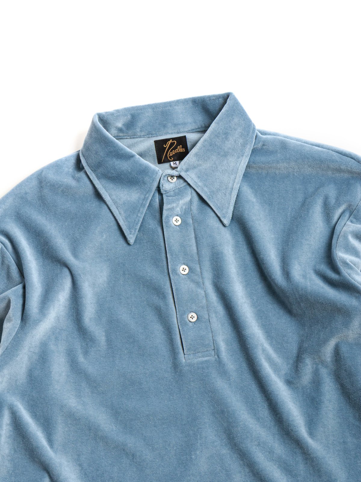 NEEDLES PULLOVER SHIRT VELOUR JERSEY LT. BLUE - Image 2