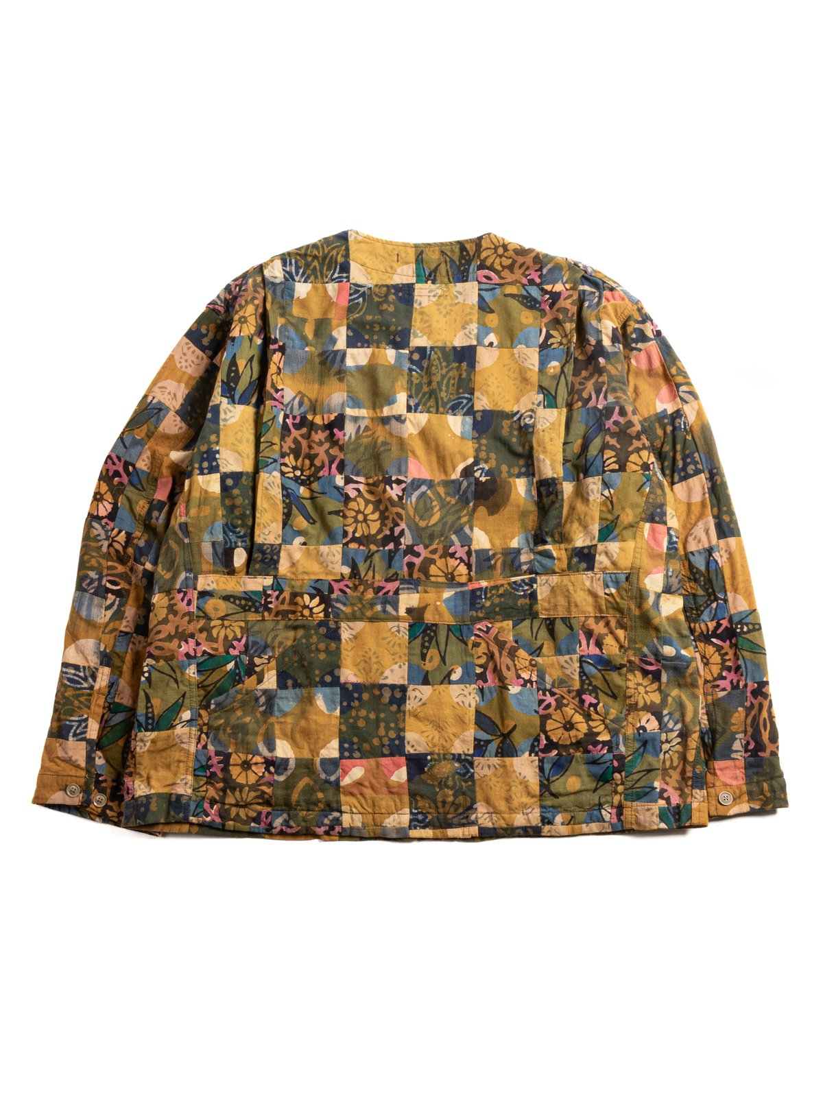 CARDIGAN JACKET OLIVE COTTON MULTI PATCHWORK - Image 5