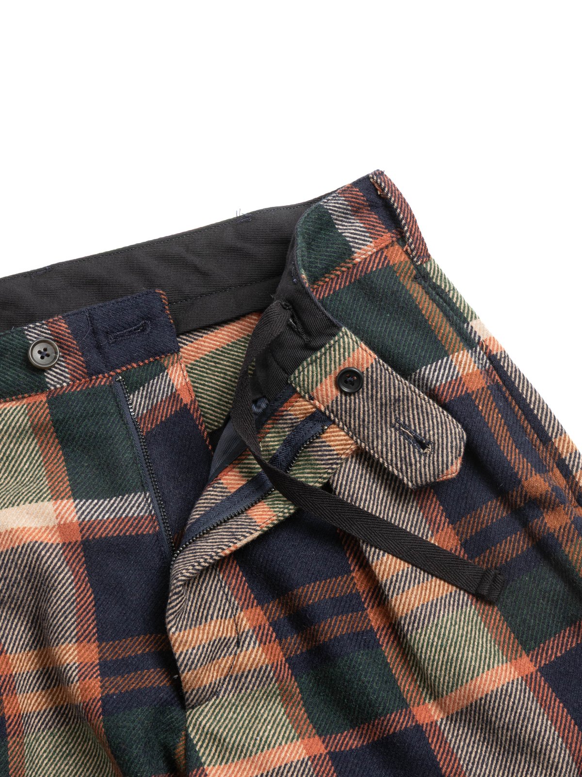 CARLYLE PANT NAVY/BROWN HEAVY WOOL PLAID - Image 3