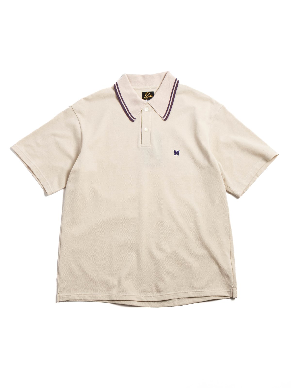 NEEDLES REGULAR COLLAR POLO SHIRT BEIGE - Image 1