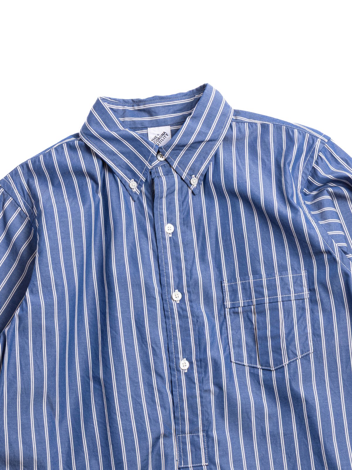 (CS005)  W.C.W SHIRT PULLOVER SHIRT BLUE X WHITE - Image 2