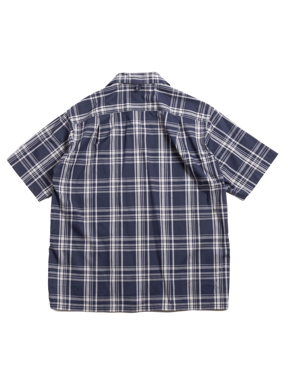 (VTD&ndash;0398&ndash;SH) ITALIAN OPEN COLLAR SS CHECK BROADCLOTH NAVY - Image 5