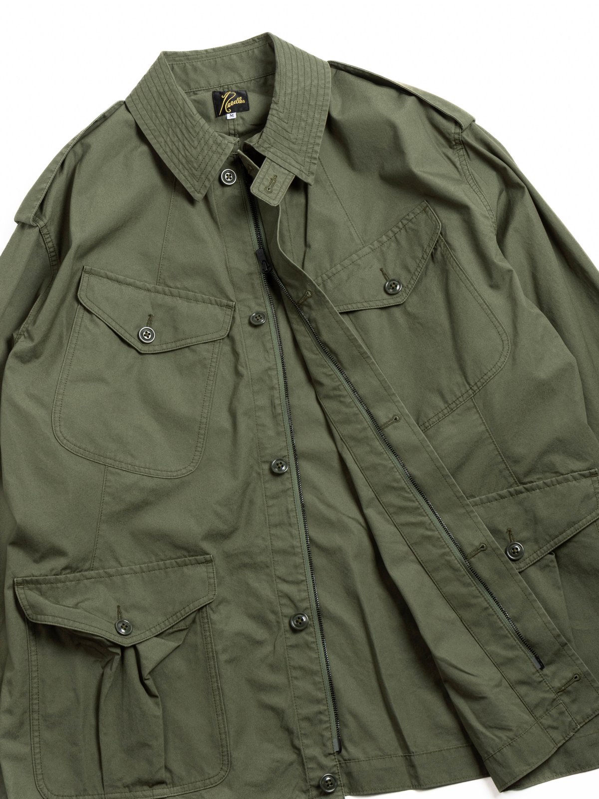 NEEDLES OFFICER COAT COTTON WEATHER CLOTH OLIVE - Image 3